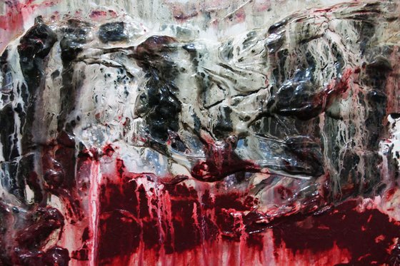 Rose 200cm x 80cm Rose Grey Textured Abstract Art