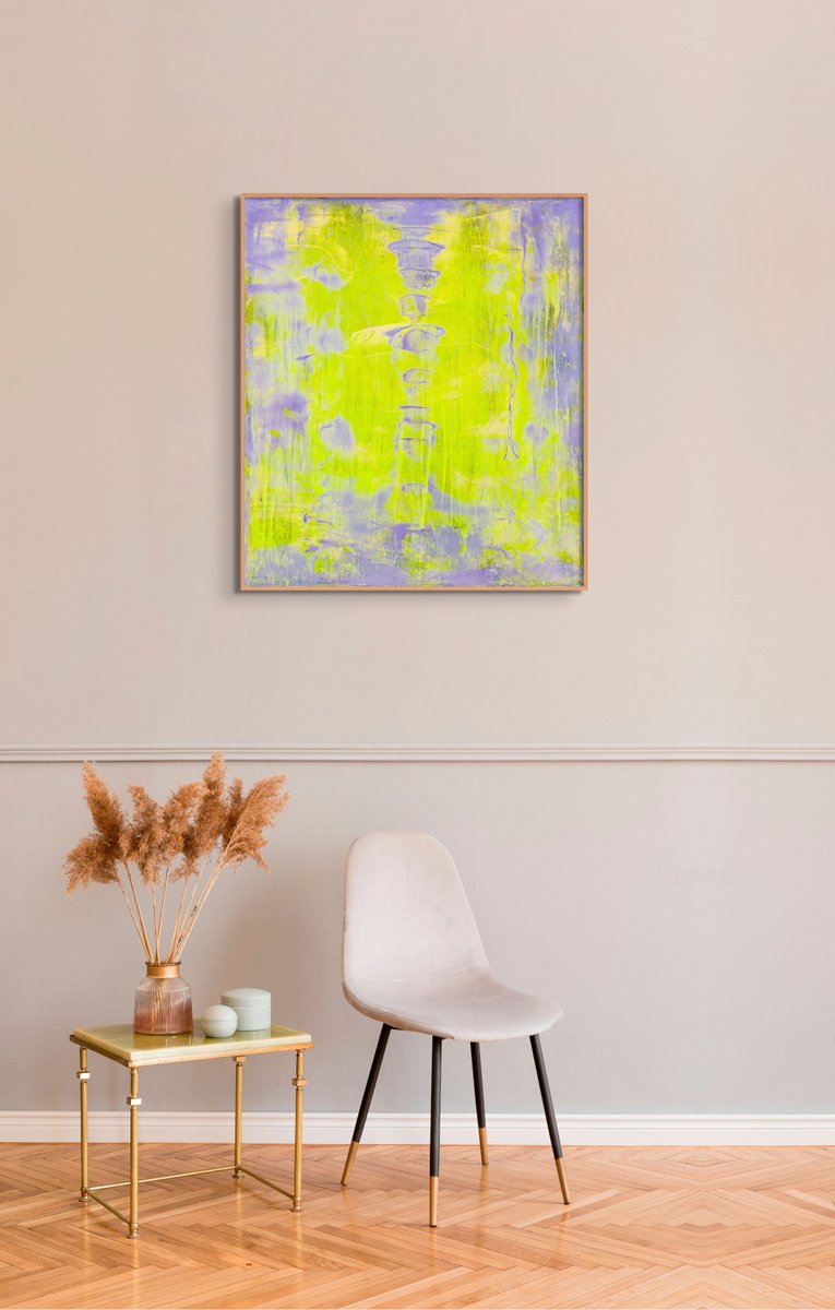 Urban And Pop Abstract Painting By Elide Pizzini, 28 X 32, Dreamers Iii, Original Artwork