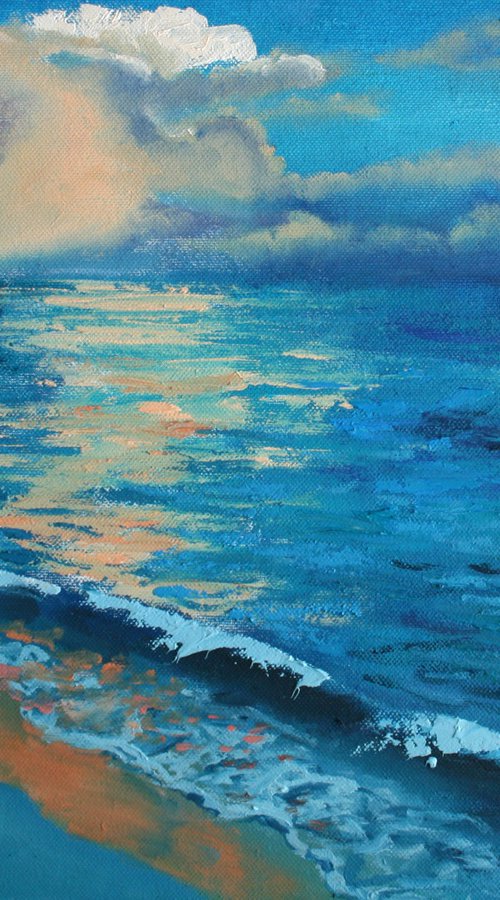 Evening Sea... /  ORIGINAL OIL PAINTING by Salana Art / Svetlana Samovarova