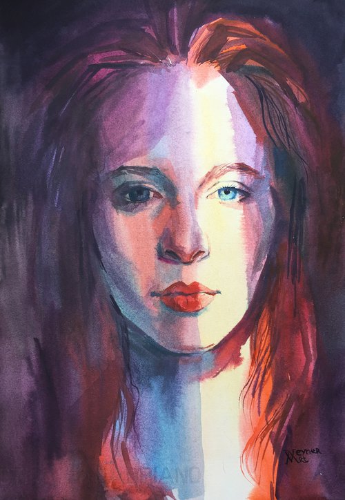 Portrait of a red-haired girl by Natalia Veyner