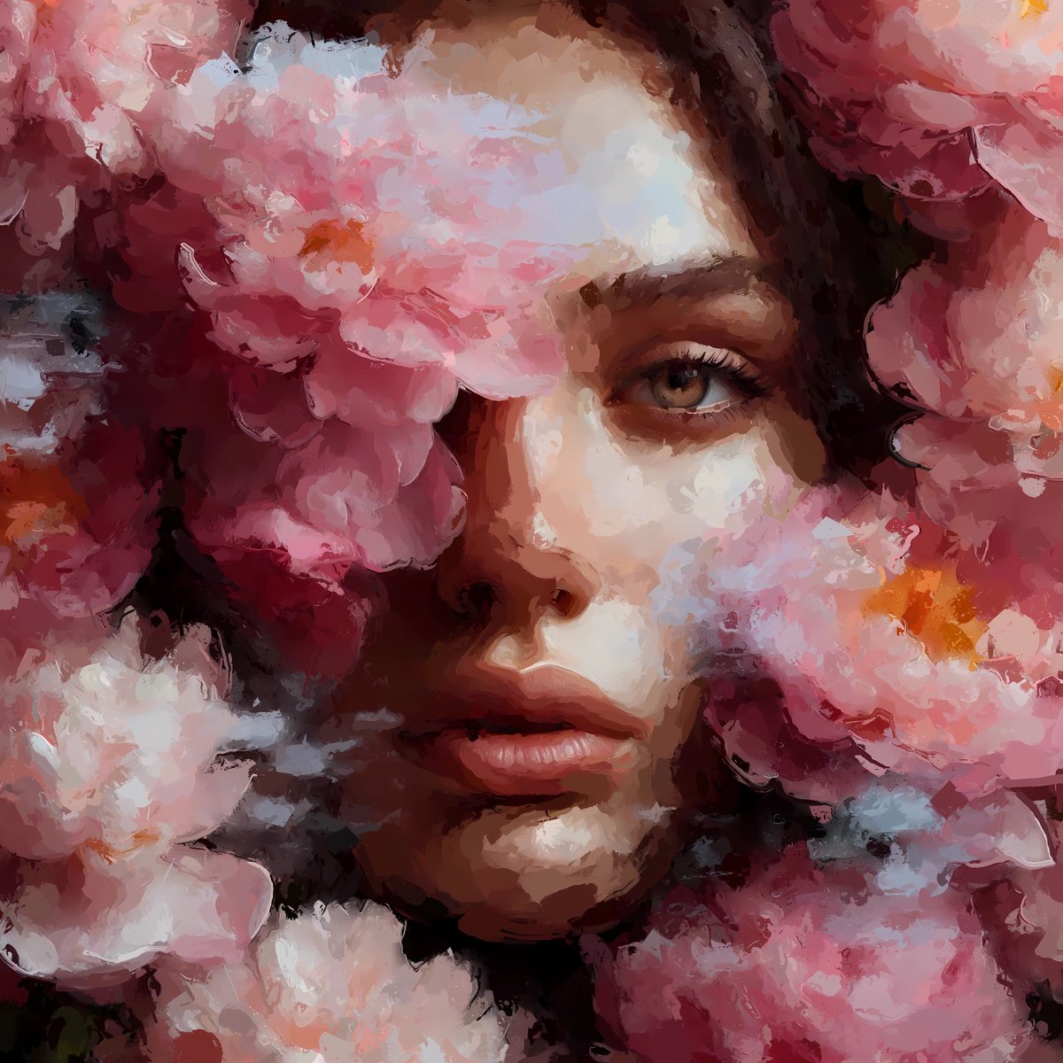 Girl in Flowers by Marina Fedorova