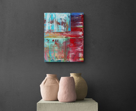 50x40 cm Blue Red Abstract Painting Oil Painting Canvas Art