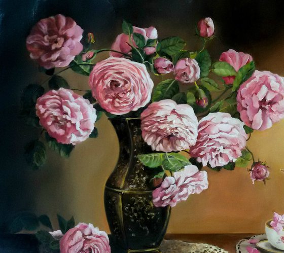 Still life with peonies