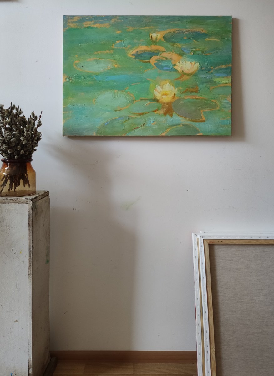 Morning Pond By Inna Pantelemonova, 31 X 24, Artwork For Sale On Artfinder