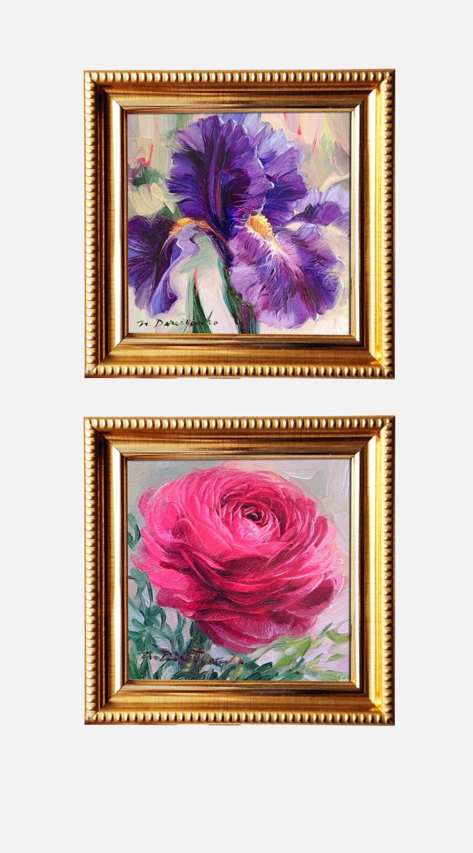 Iris Ranunculus By Nataly Derevyanko, 5 X 5, Artwork For Sale On Artfinder