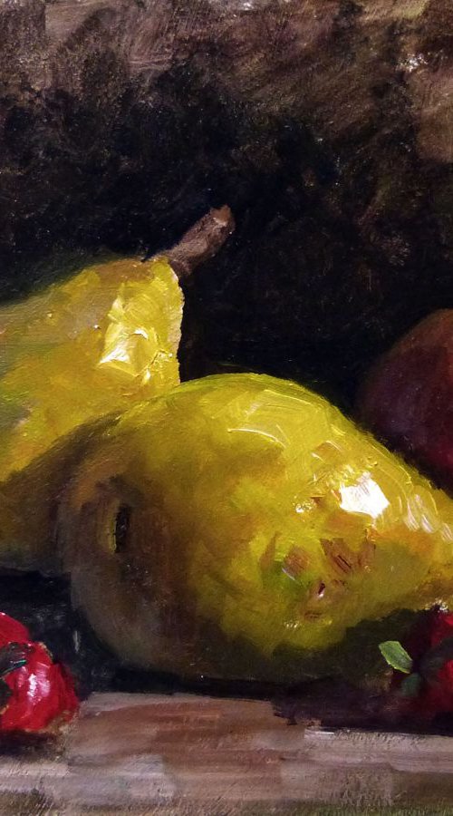 Pears, Strawberries and a Apple by Pascal Giroud
