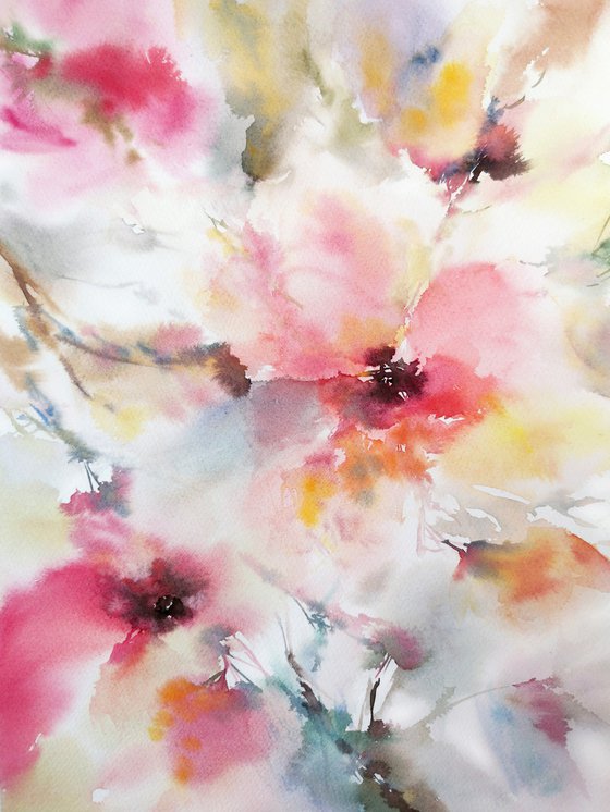 Colorful abstract flowers