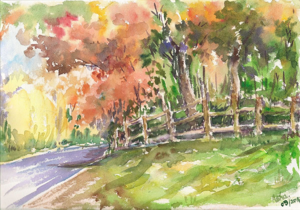 Autumn in the air ( 11.75x 8.25) by Asha Shenoy