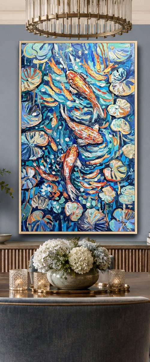 Golden Koi Fish by Lana Guise