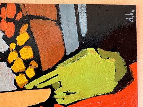 Woman on Market - Original Art 8x8 inch