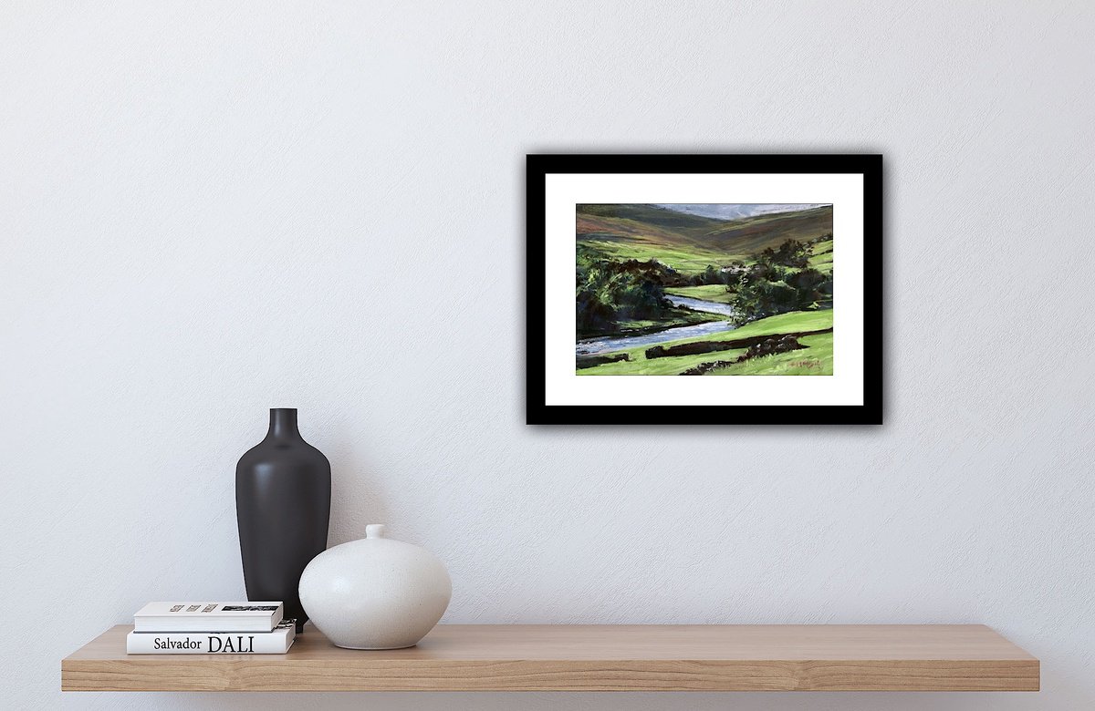 Impressionistic Landscape Pastel Drawing By Andrew Moodie, 12 X 8, Yorkshire Dales Muker, Original Artwork