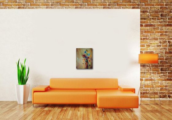 colorful fantasy, Flowers painting, Free shipping