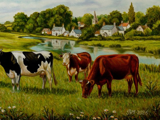 SUMMER IDYLL - COWS IN A MEADOW