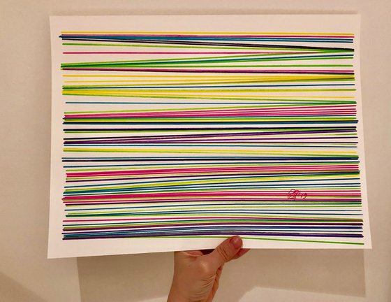 Début 39 - Abstract Optical Art - Colourful Strips