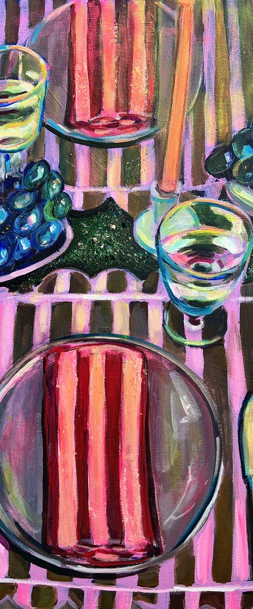 Still Life with Grapes and Wine by Victoria Sukhasyan