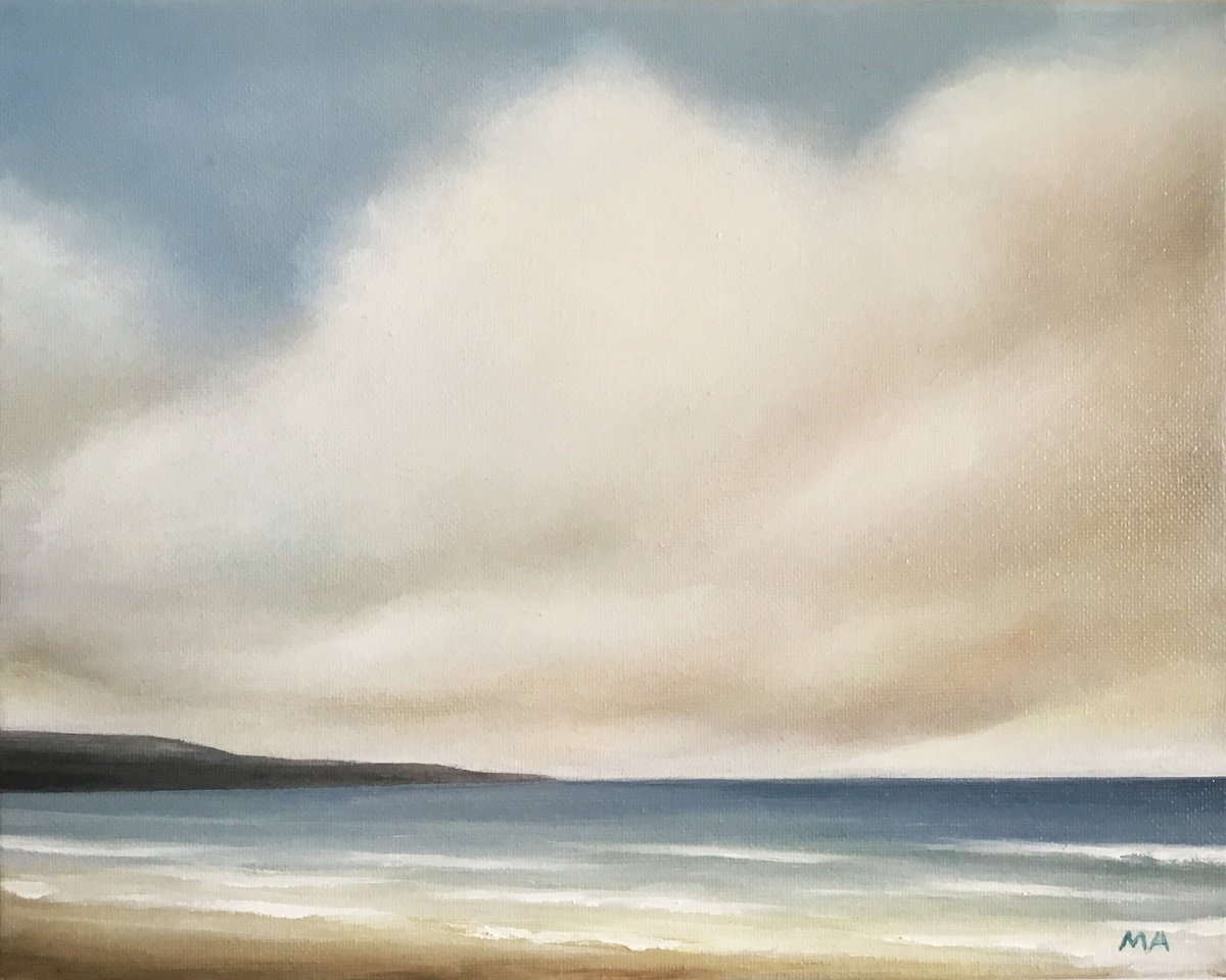 On The Far Side - Original Seascape Oil Painting on Stretched Canvas by MULLO ART