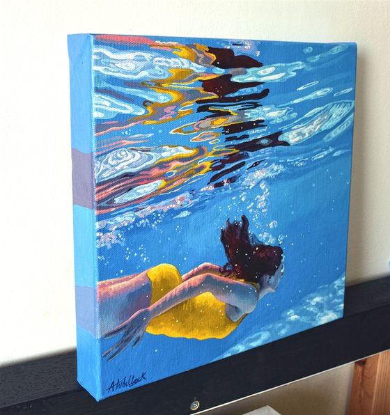 Underneath LII - Miniature swimming painting