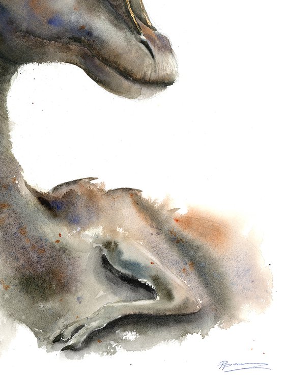 Dinosaur  - Original Watercolor Painting