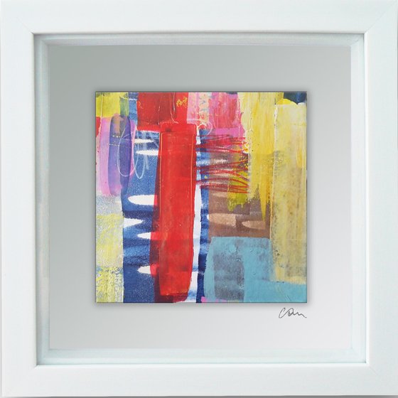 Framed ready to hang original abstract  - colours #21