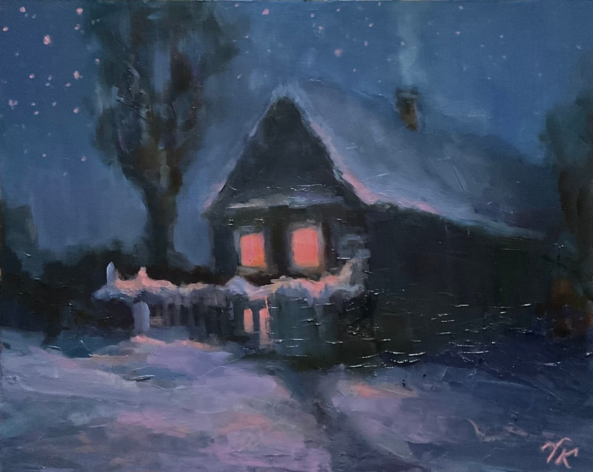 Impressionistic Landscape Oil Painting By Vera Klimova, 20 X 16", Path To The House, Original Artwork