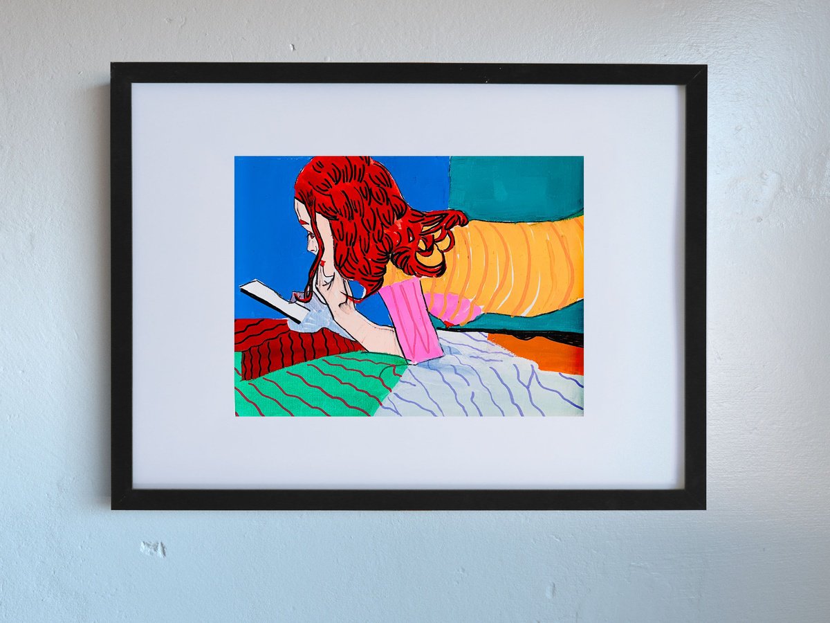 Graphic Portrait Painting By Bohdan Katolyk, 16 X 12, Luba, Original Artwork