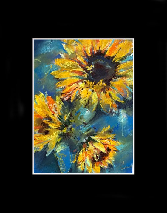 Sunflowers Soft Pastels Drawing