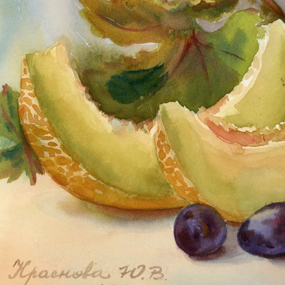 Melon and grapes