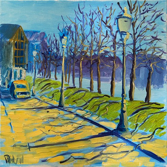 Spring morning shadows