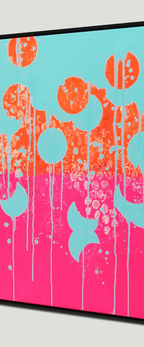 Neon Pop Colors - Incl Frame by Ronald Hunter