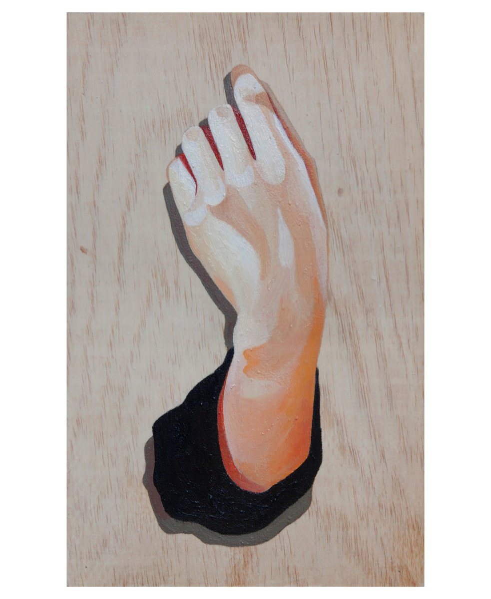 Expressive Portrait Acrylic Painting By Young Park, 6 X 9", Knock Knock, Original Artwork