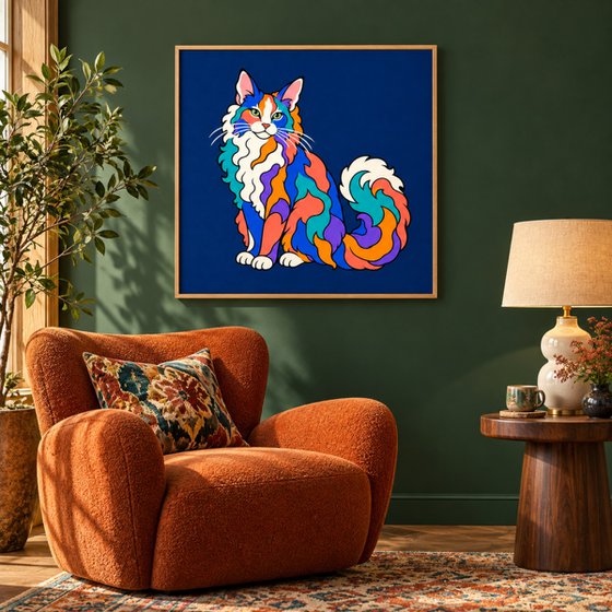 Colorful LaPerm Cat #39