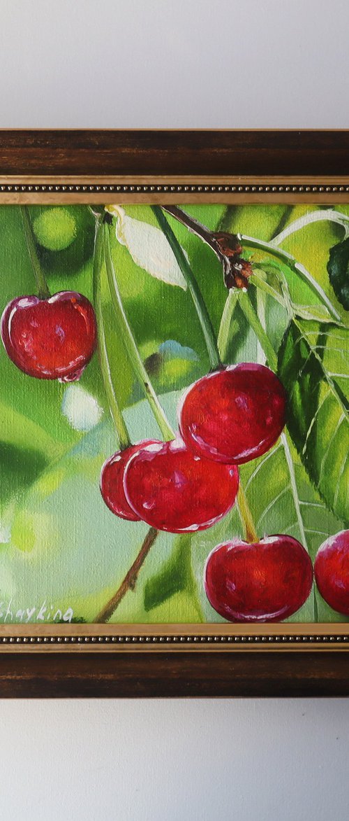 Cherry, Framed Painting by Natalia Shaykina