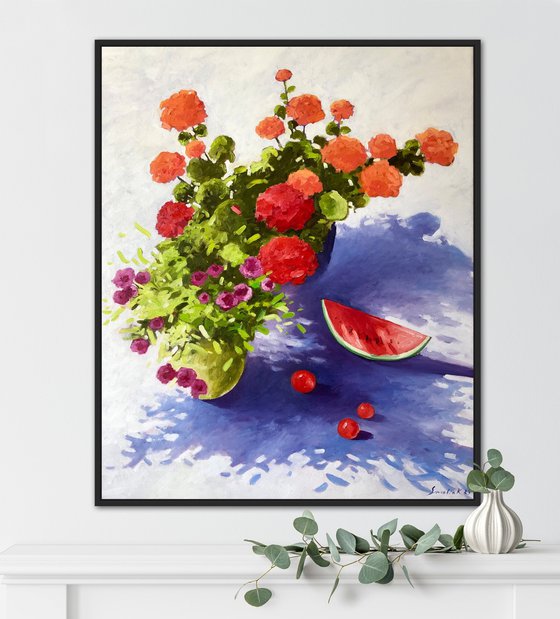 Flowers with watermelon