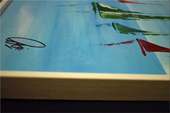 Around the World - Abstract Art - Acrylic Painting - Canvas Art - Framed Painting - Abstract Sea Painting - Ready to Hang