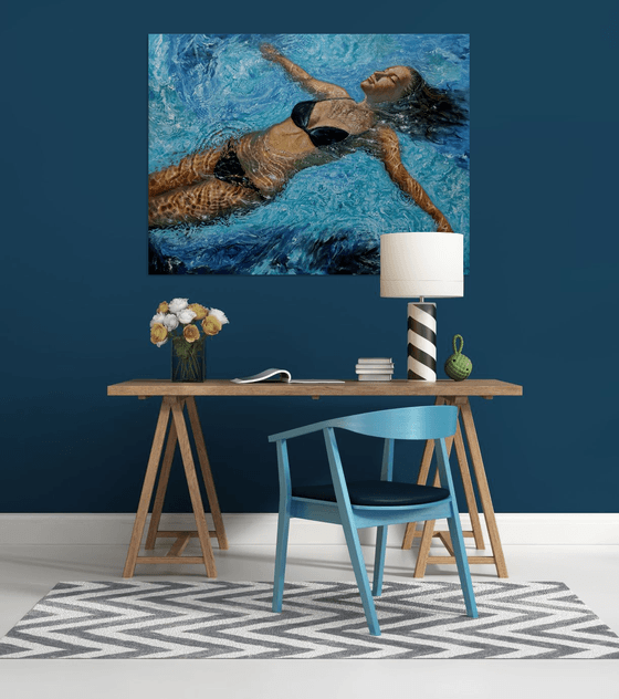 Girl swimming65(48x36 in)