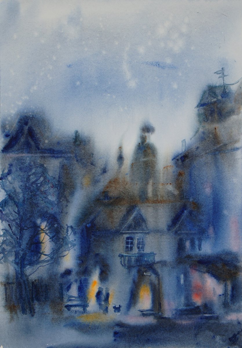 Blue evening by Elena Sanina