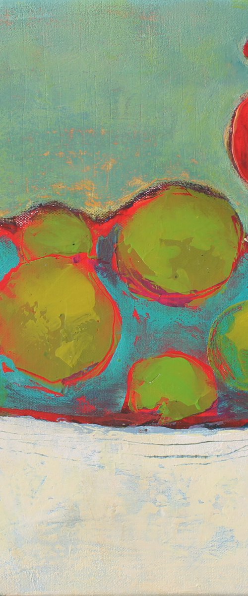 Basket with green apples. by Tatjana Auschew