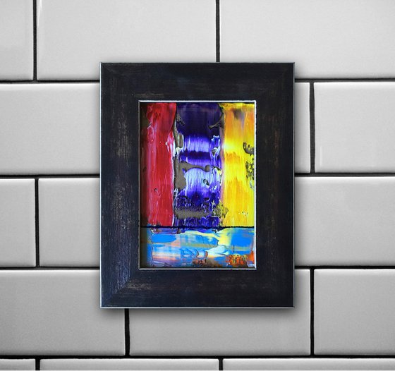 "Designs On You" - FREE SHIPPING to the USA - Original PMS Micro Painting On Glass, Framed - 7.5 x 9.5 inches