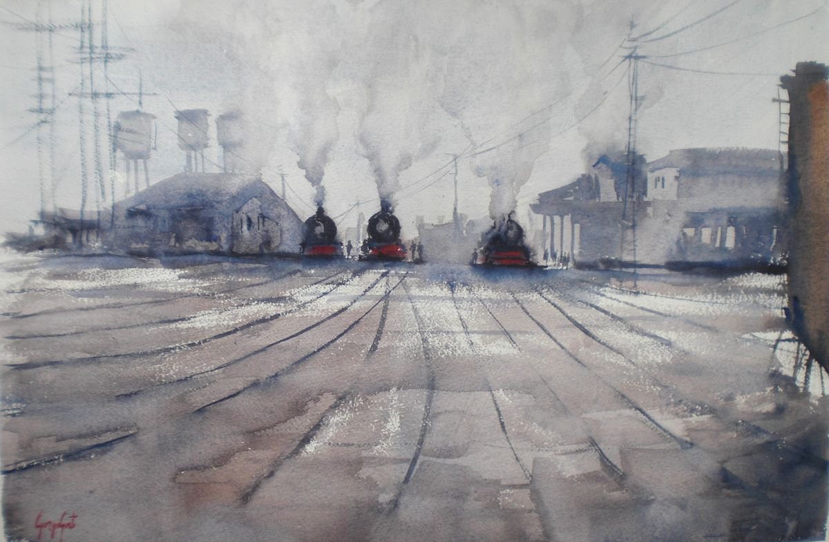 Trains 7 by Giorgio Gosti