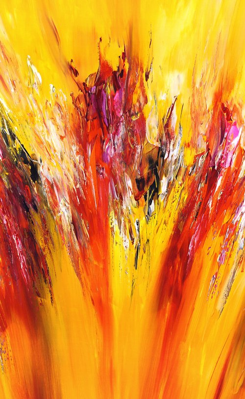 Yellow Red Abstraction XL 1 by Peter Nottrott
