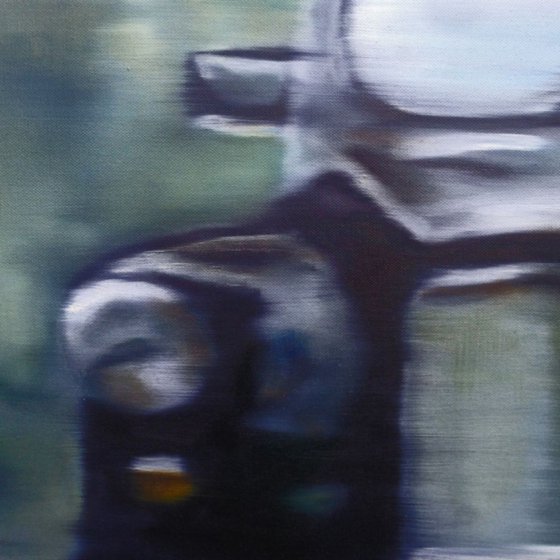 Taxi - Blurred Photographic Oil Painting