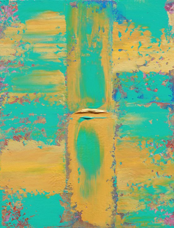 Teal Gold Abstract III