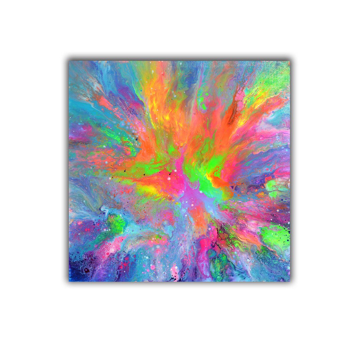 Organic Abstract Acrylic Painting By Soos Tiberiu, 20 X 20", Flowing Energy 41, Original Artwork