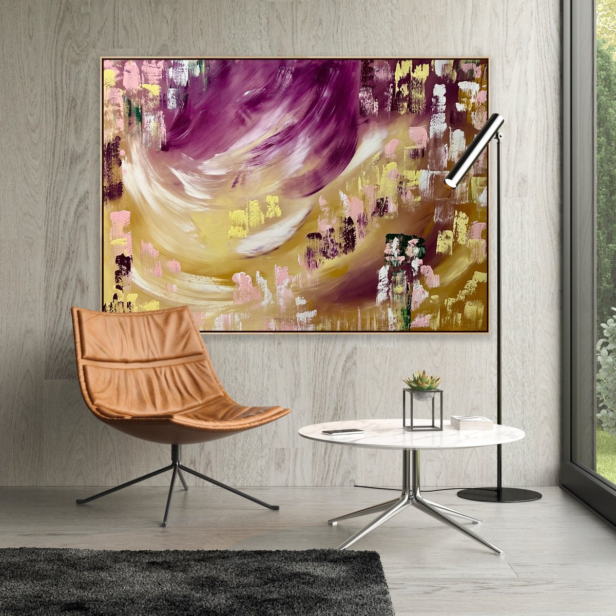 Organic Abstract Acrylic Painting By Alanah Jarvis, 76 X 55, Dawn