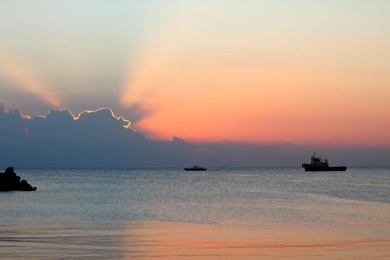 Sunrise at sea