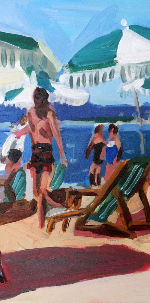 Beach Scene - Cannes by Stephen Abela