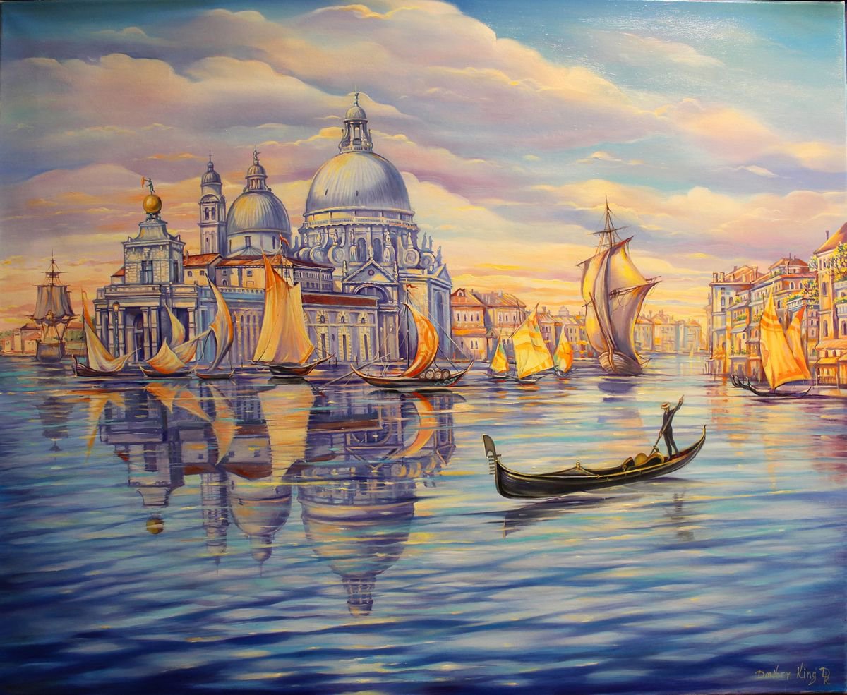Venice sunset landscape by Dmitry King