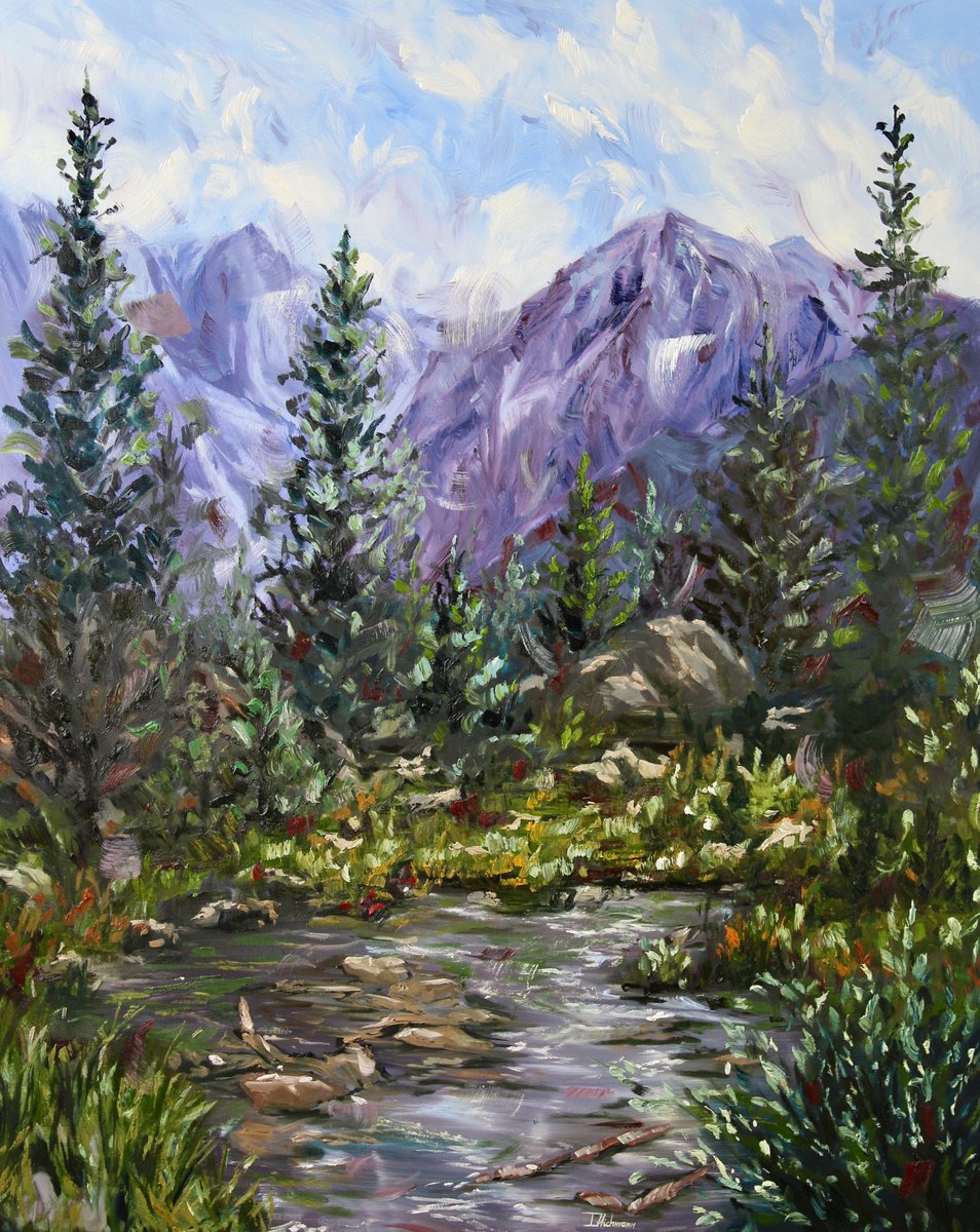 Impressionistic Landscape Oil Painting By Liza Illichmann, 31 X 39", Dreaming, Original Artwork