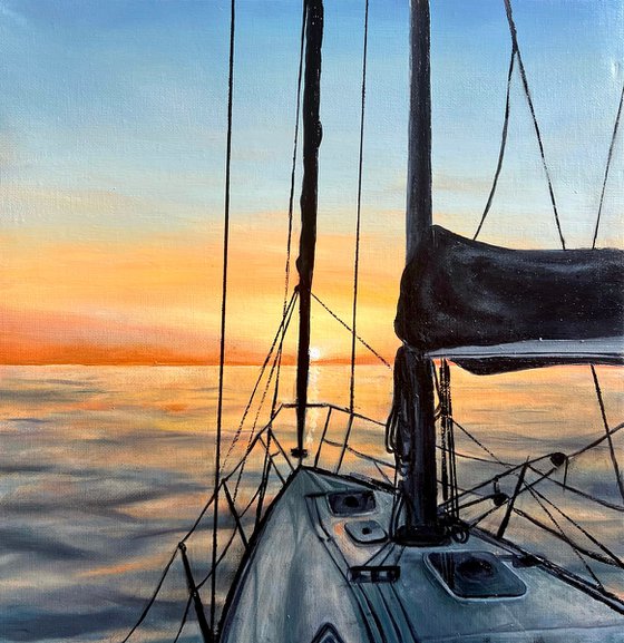 Sailboat at sunset