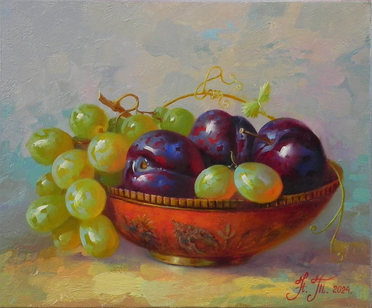 Photorealistic Still Life Oil Painting By Tetiana Novikova, 12 X 10", "Kindness Of Nature", Original Artwork